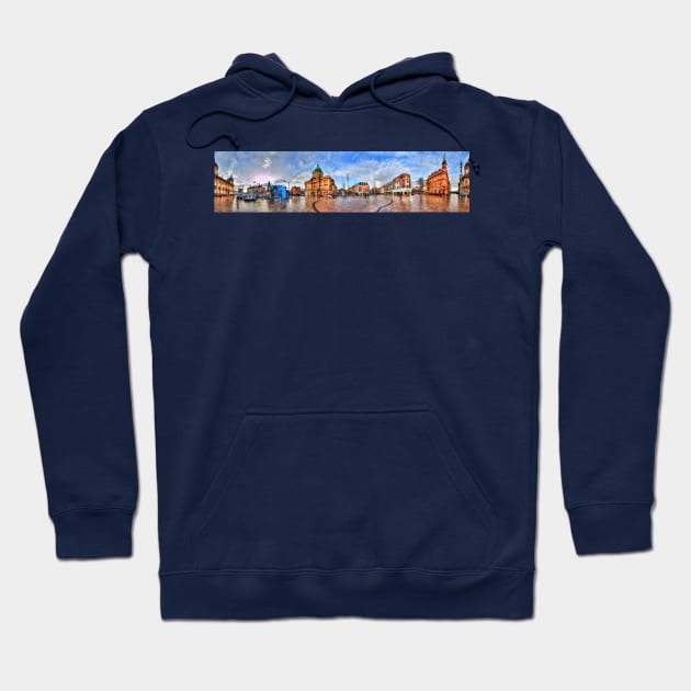 Hull City Queen Victoria Square Panorama Hoodie by tommysphotos